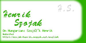 henrik szojak business card